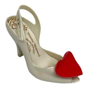 Vivienne Westwood + Melissa Heart Peep Toe Kitten Heels